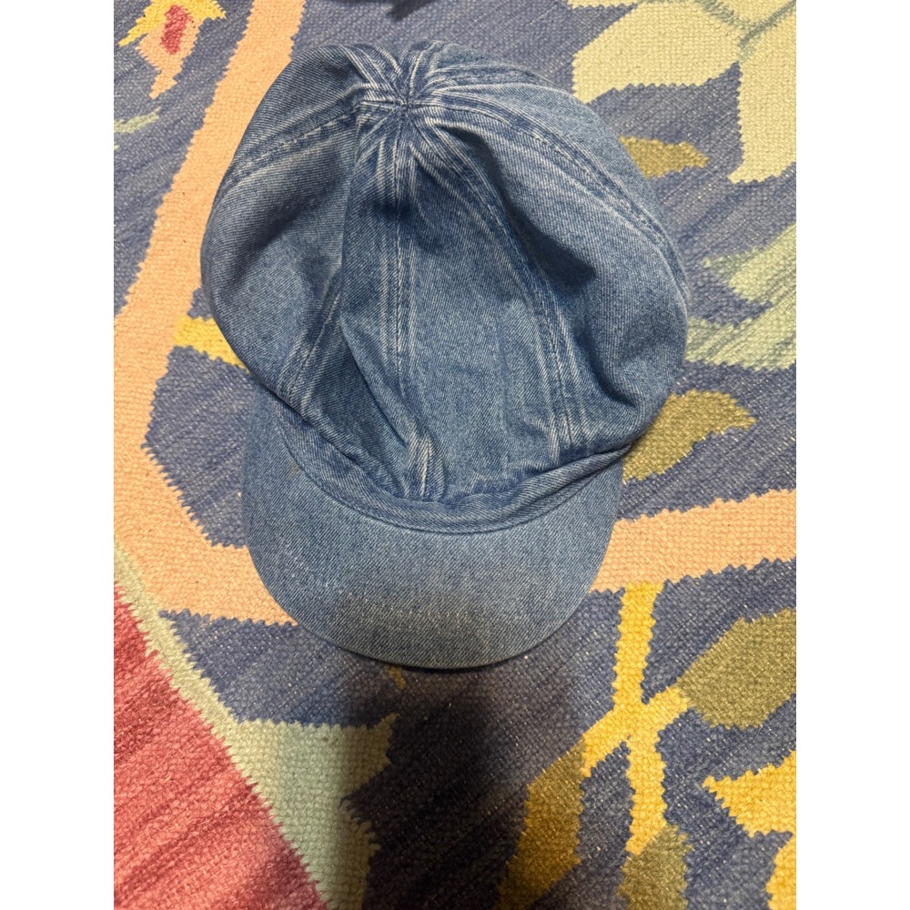 Liz Claiborne Vintage Denim Newsboy Cap Medium Wash Baker Boy Hat RN 70272